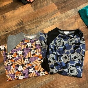 LuLaRoe Mickey Mouse Graphic Top - Purple, Orange, Gray